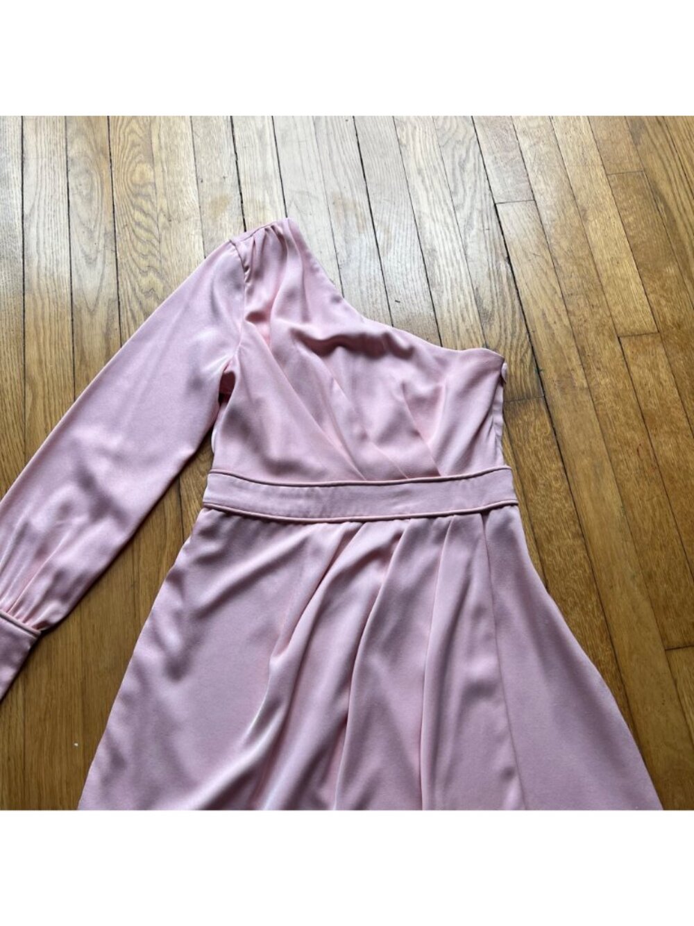 NBD x Revolve Size M Ballet Pink Elijah One Shoulder Pleated Mini Party Dress - Picture 8 of 16